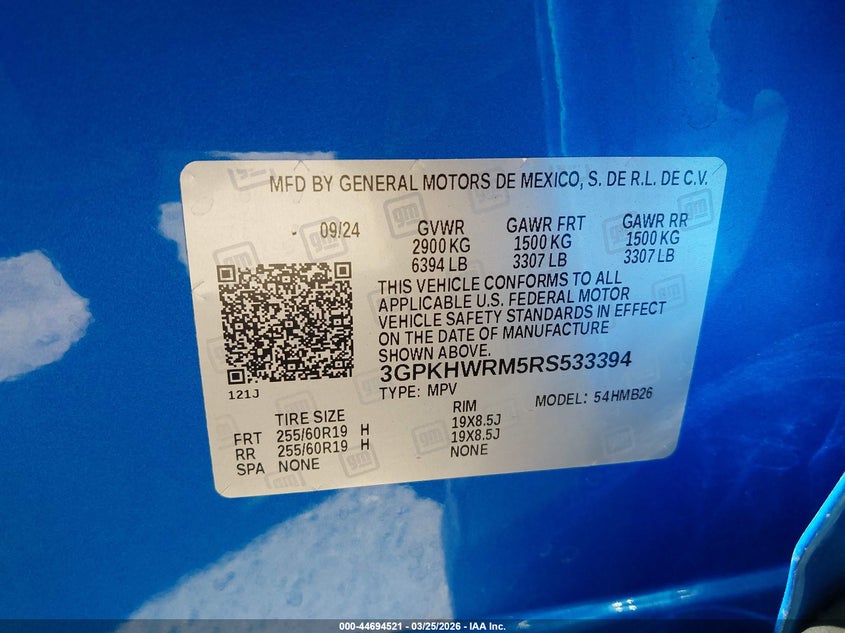 2024 Honda Prologue VIN 3GPKHWRM5RS533394 IAAI salvage auction — LEFT FRONT, Wait Title, sold $8,000 on 2026-07-30 (photo 9)