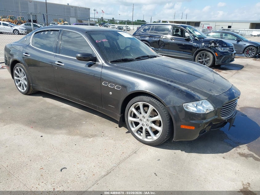 2007 Maserati Quattroporte VIN ZAMFE39A470028379 IAAI salvage auction — LEFT FRONT, Salvage (Texas), sold $1,425 on 2026-07-09 (photo 1)