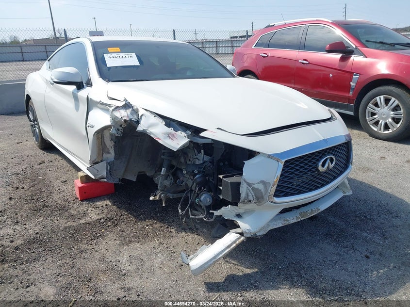2017 Infiniti Q60 VIN JN1FV7EK6HM610975 IAAI salvage auction — FRONT END, Wait Title, sold $5,700 on 2026-07-09 (photo 1)