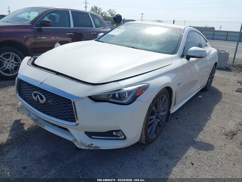 2017 Infiniti Q60 VIN JN1FV7EK6HM610975 IAAI salvage auction — FRONT END, Wait Title, sold $5,700 on 2026-07-09 (photo 2)