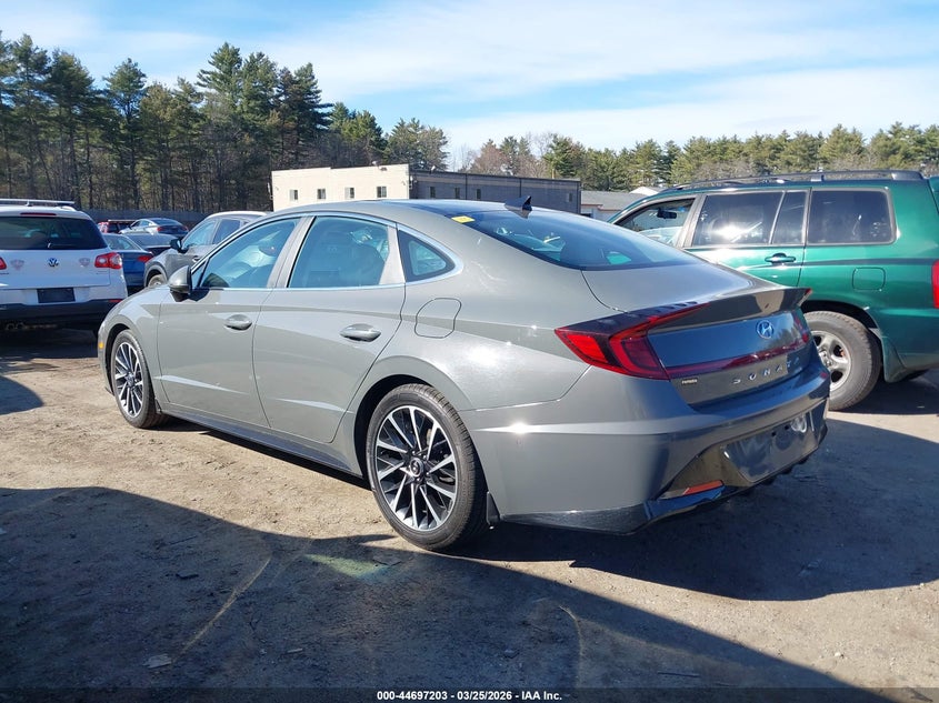 2021 Hyundai Sonata VIN 5NPEH4J2XMH093480 IAAI salvage auction — REAR END, Wait Title, sold $8,100 on 2026-07-05 (photo 3)