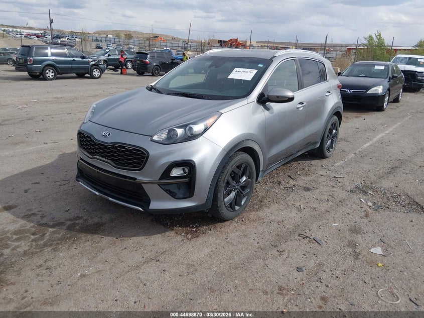 2020 Kia Sportage VIN KNDP63AC2L7687615 IAAI salvage auction — RIGHT SIDE, Clear (New Mexico), sold $4,100 on 2026-07-13 (photo 2)
