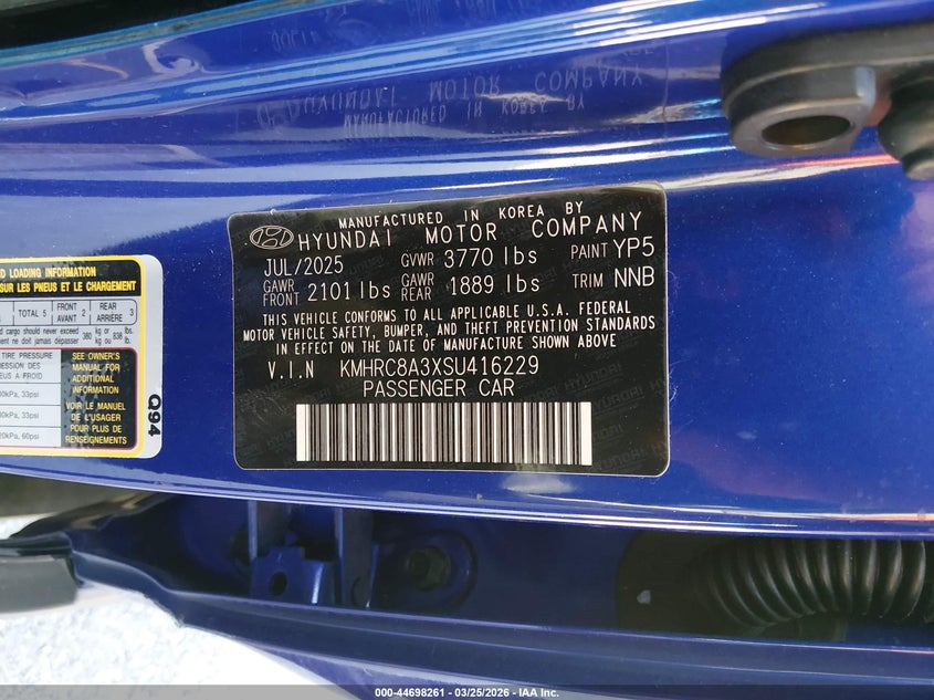 2025 Hyundai Venue VIN KMHRC8A3XSU416229 IAAI salvage auction — LEFT REAR, Salvage (Missouri), sold $4,600 on 2026-07-16 (photo 9)