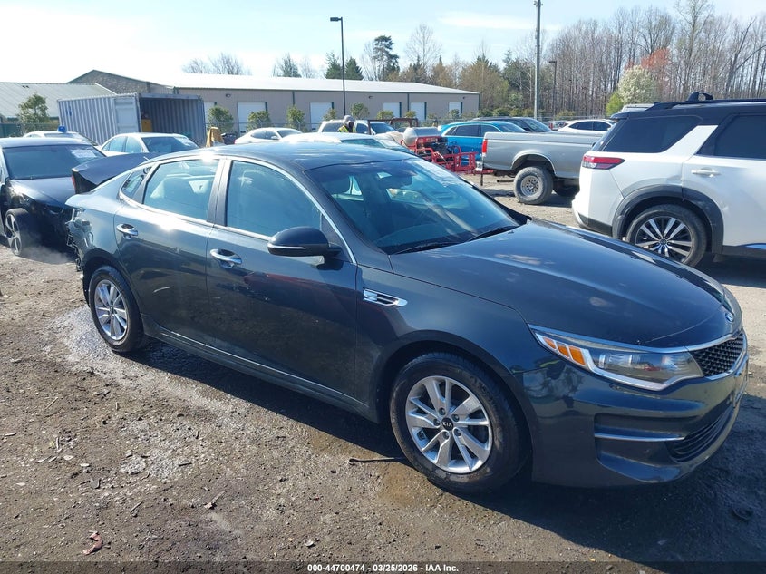 2016 Kia Optima VIN 5XXGT4L39GG087635 IAAI salvage auction — REAR END, Wait Title, sold $2,250 on 2026-07-19 (photo 1)