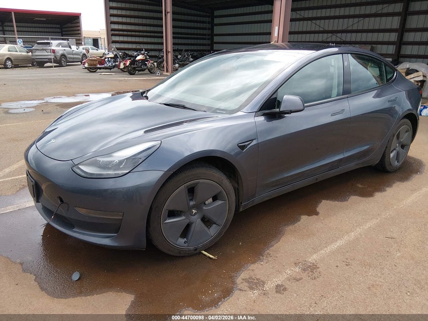 2023 Tesla Model 3 VIN 5YJ3E1EA3PF623985 IAAI salvage auction — WATER/FLOOD, Wait Title, sold $2,550 on 2026-08-25 (photo 2)