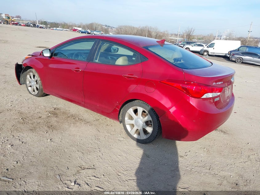 2012 Hyundai Elantra VIN KMHDH4AE7CU466593 IAAI salvage auction — FRONT END, Salvage (Pennsylvania), sold $225 on 2026-07-10 (photo 3)