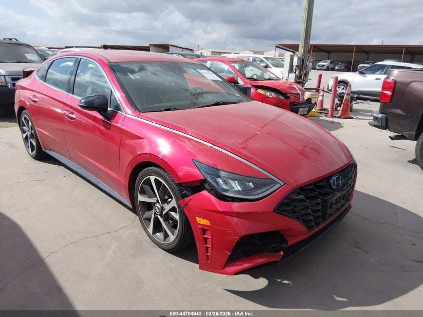 2021 Hyundai Sonata VIN 5NPEJ4J27MH107579 IAAI salvage auction — REAR END, Wait Title, sold $3,150 on 2026-07-28 (photo 1)