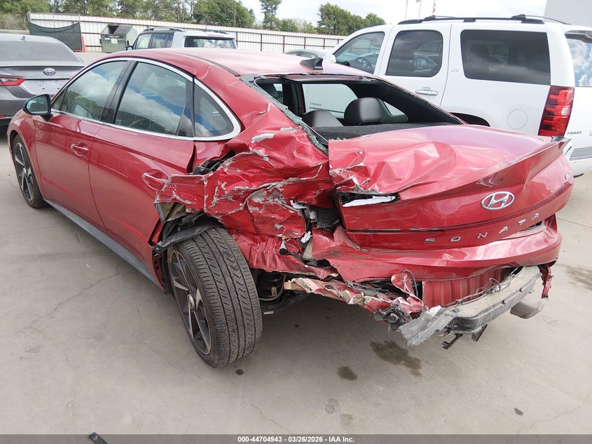 2021 Hyundai Sonata VIN 5NPEJ4J27MH107579 IAAI salvage auction — REAR END, Wait Title, sold $3,150 on 2026-07-28 (photo 3)