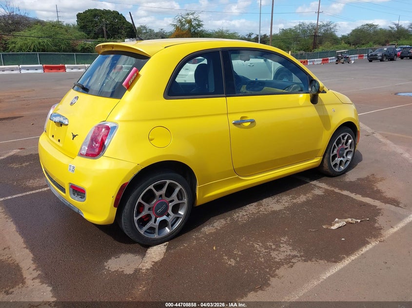2015 Fiat 500 VIN 3C3CFFBR7FT756953 IAAI salvage auction — WATER/FLOOD, Salvage (Hawaii), sold $225 on 2026-08-11 (photo 4)