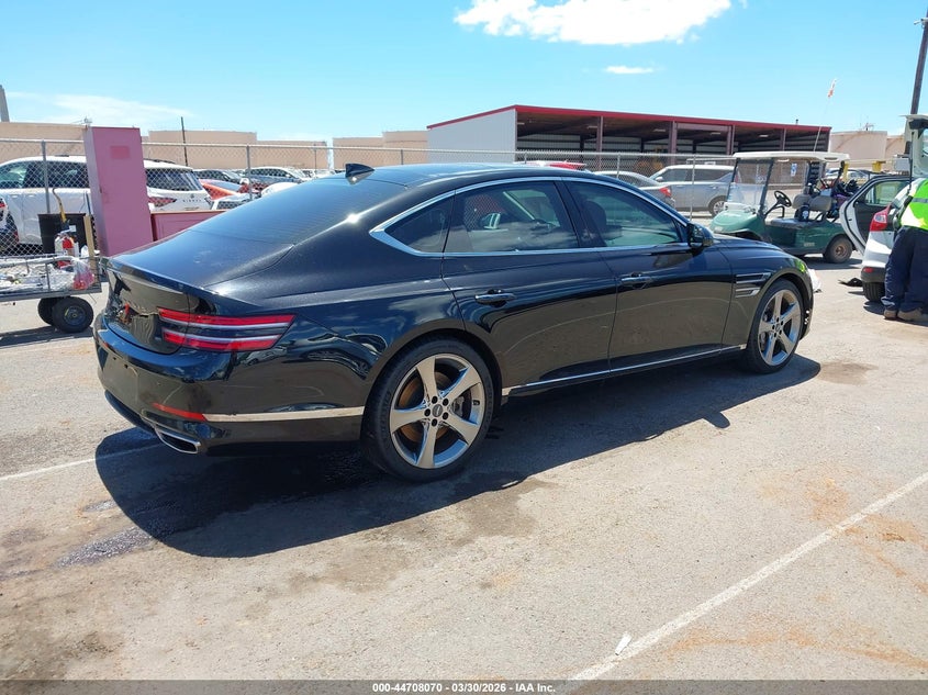 2021 Genesis G80 VIN KMTGC4SDXMU049624 IAAI salvage auction — WATER/FLOOD, Wait Title, sold $4,000 on 2026-07-21 (photo 4)