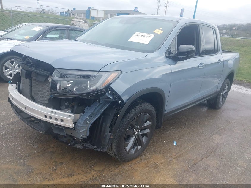 2023 Honda Ridgeline VIN 5FPYK3F17PB034244 IAAI salvage auction — FRONT END, Wait Title, sold $14,525 on 2026-08-18 (photo 2)