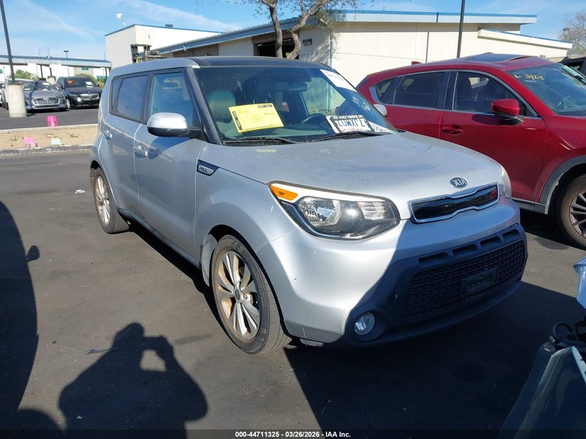 2015 Kia Soul VIN KNDJP3A56F7781392 IAAI salvage auction — LEFT SIDE, Wait Title, sold $1,900 on 2026-07-17 (photo 1)