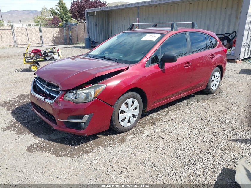 2016 Subaru Impreza VIN JF1GPAA60G8273167 IAAI salvage auction — FRONT END, Wait Title, sold $1,675 on 2026-07-31 (photo 2)