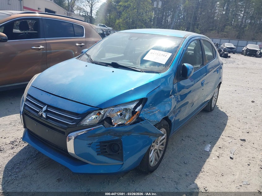 2021 Mitsubishi Mirage VIN ML32FUFJ1MHF01989 IAAI salvage auction — REAR END, Wait Title, sold $1,050 on 2026-07-21 (photo 2)