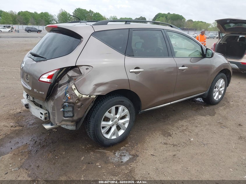 2014 Nissan Murano VIN JN8AZ1MW0EW511778 IAAI salvage auction — LEFT SIDE, Clear (Arkansas), sold $1,050 on 2026-07-08 (photo 4)
