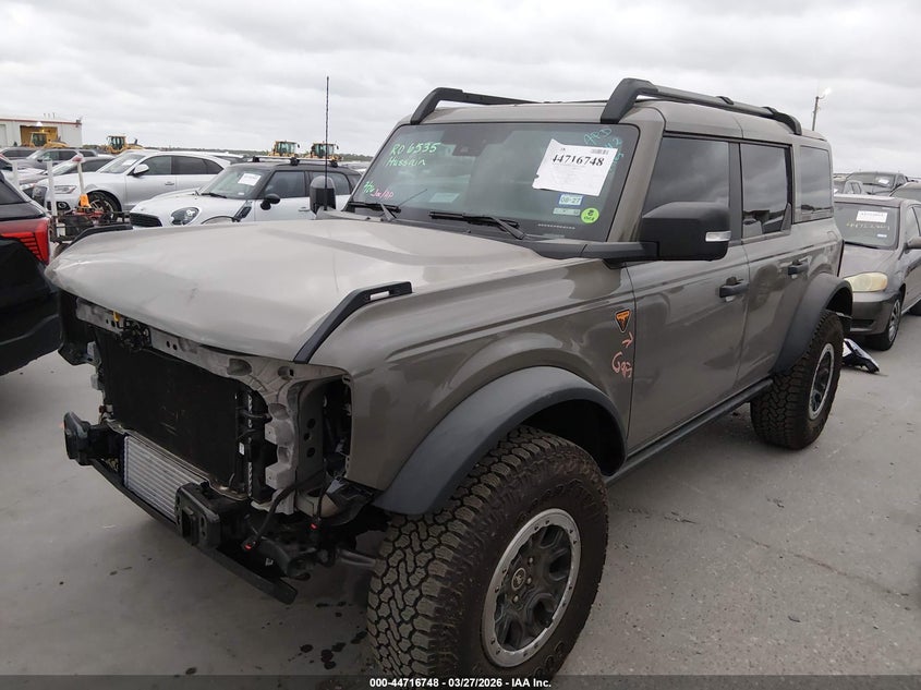 2025 Ford Bronco VIN 1FMEE9BP4SLA88442 IAAI salvage auction — FRONT END, Original (Texas), sold $32,750 on 2026-07-20 (photo 2)