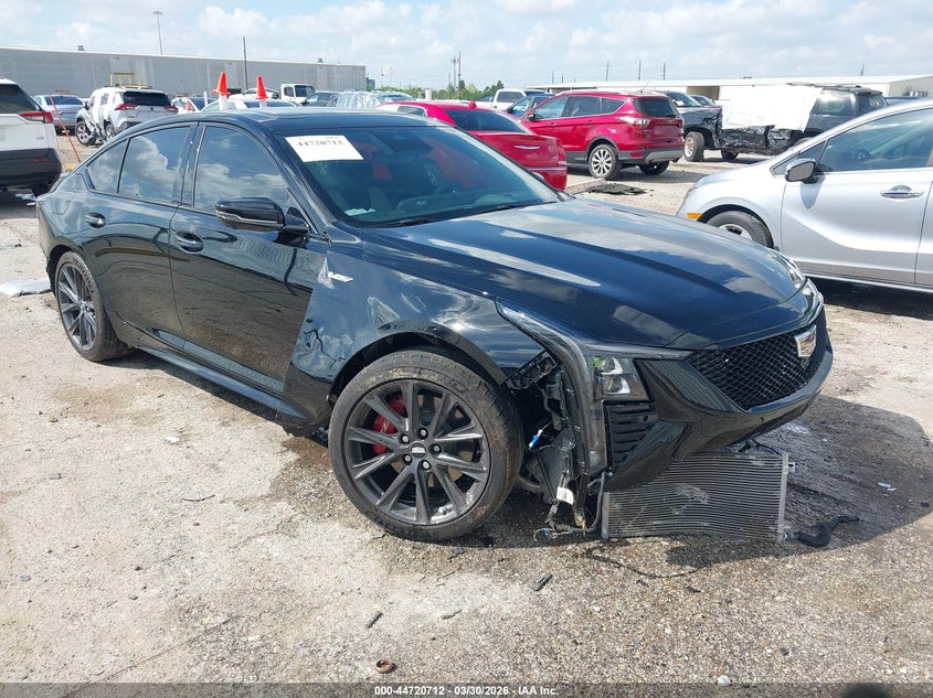 2026 Cadillac Ct5-v VIN 1G6DR5RW1T0102099 IAAI salvage auction — FRONT END, Original (Texas), sold $17,775 on 2026-07-30 (photo 1)