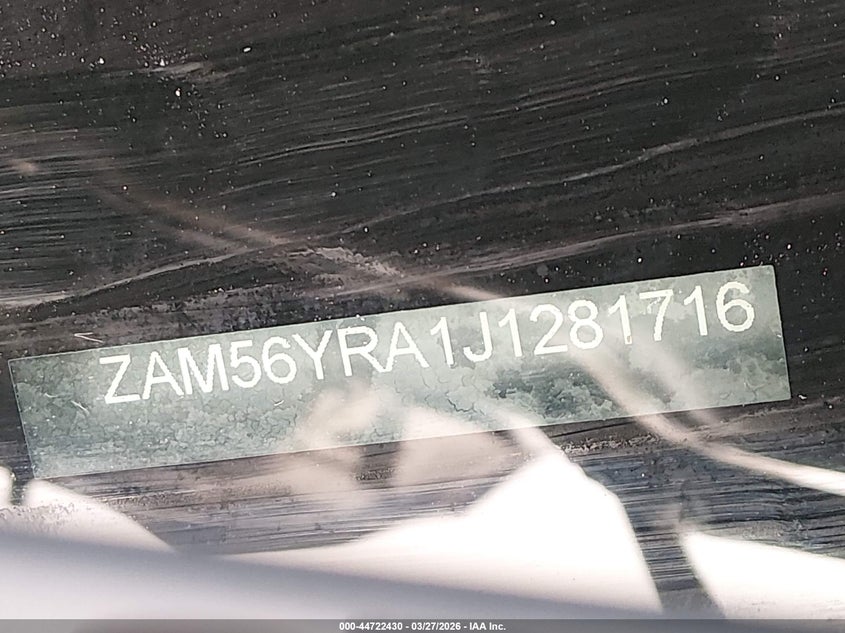 2018 Maserati Quattroporte VIN ZAM56YRA1J1281716 IAAI salvage auction — REAR END, Wait Title, sold $3,825 on 2026-07-06 (photo 9)