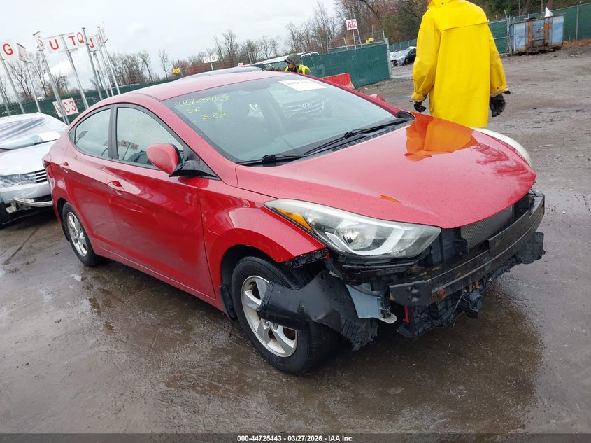 2015 Hyundai Elantra VIN KMHDH4AE3FU423454 IAAI salvage auction — THEFT, Salvage - Greater Than 75% (Maryland), sold $1,150 on 2026-07-16 (photo 1)