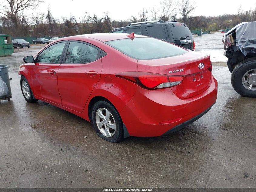 2015 Hyundai Elantra VIN KMHDH4AE3FU423454 IAAI salvage auction — THEFT, Salvage - Greater Than 75% (Maryland), sold $1,150 on 2026-07-16 (photo 3)