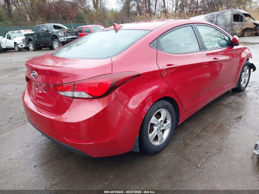2015 Hyundai Elantra VIN KMHDH4AE3FU423454 IAAI salvage auction — THEFT, Salvage - Greater Than 75% (Maryland), sold $1,150 on 2026-07-16 (photo 4)