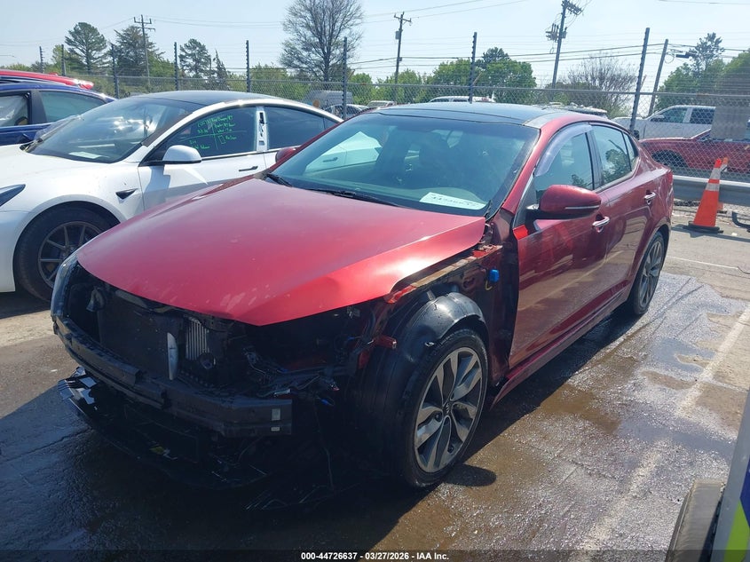2015 Kia Optima VIN 5XXGR4A65FG362119 IAAI salvage auction — FRONT END, Wait Title, sold $475 on 2026-07-29 (photo 2)