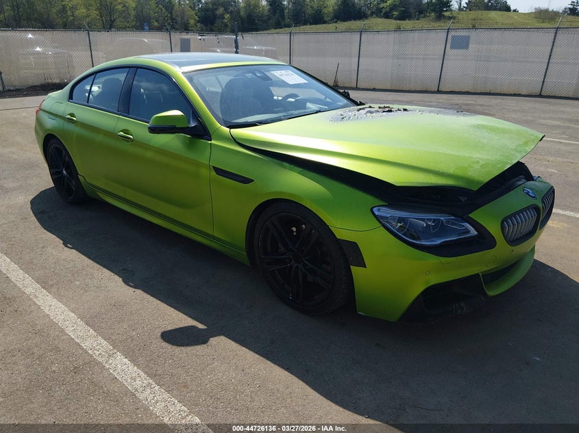 2016 BMW 6er VIN WBA6D4C50GD977166 IAAI salvage auction — LEFT FRONT, Wait Title, sold $1,150 on 2026-08-06 (photo 1)