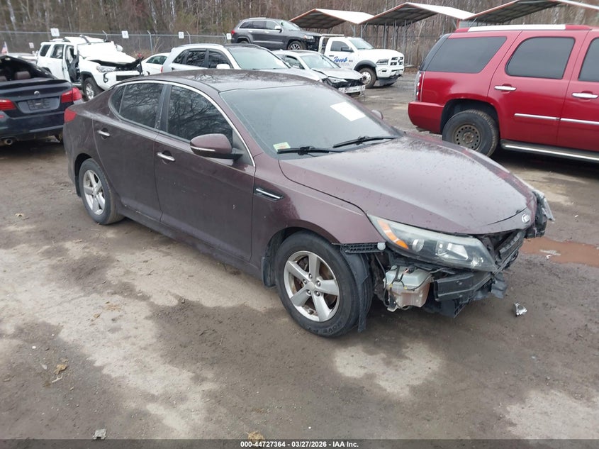 2015 Kia Optima VIN 5XXGM4A79FG361420 IAAI salvage auction — FRONT END, Salvage - Greater Than 75% (Maryland), sold $700 on 2026-07-28 (photo 1)