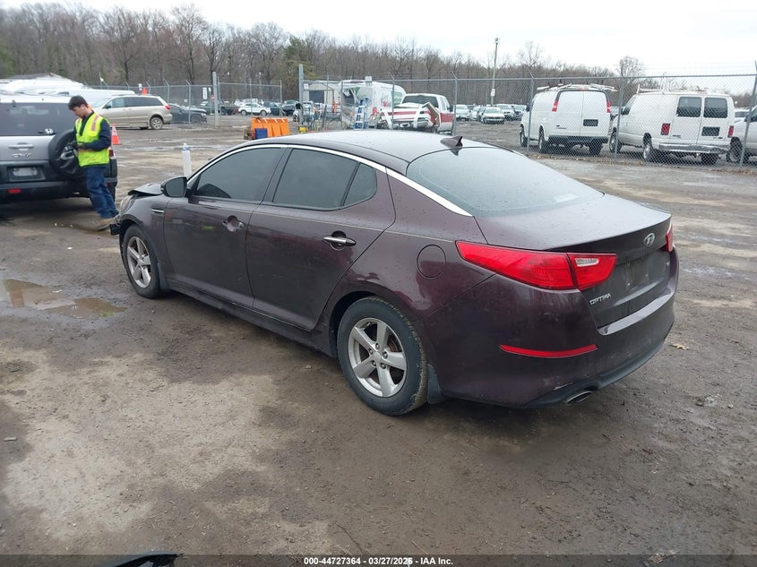2015 Kia Optima VIN 5XXGM4A79FG361420 IAAI salvage auction — FRONT END, Salvage - Greater Than 75% (Maryland), sold $700 on 2026-07-28 (photo 3)