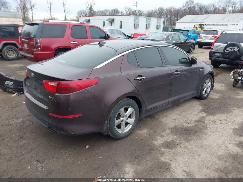 2015 Kia Optima VIN 5XXGM4A79FG361420 IAAI salvage auction — FRONT END, Salvage - Greater Than 75% (Maryland), sold $700 on 2026-07-28 (photo 4)
