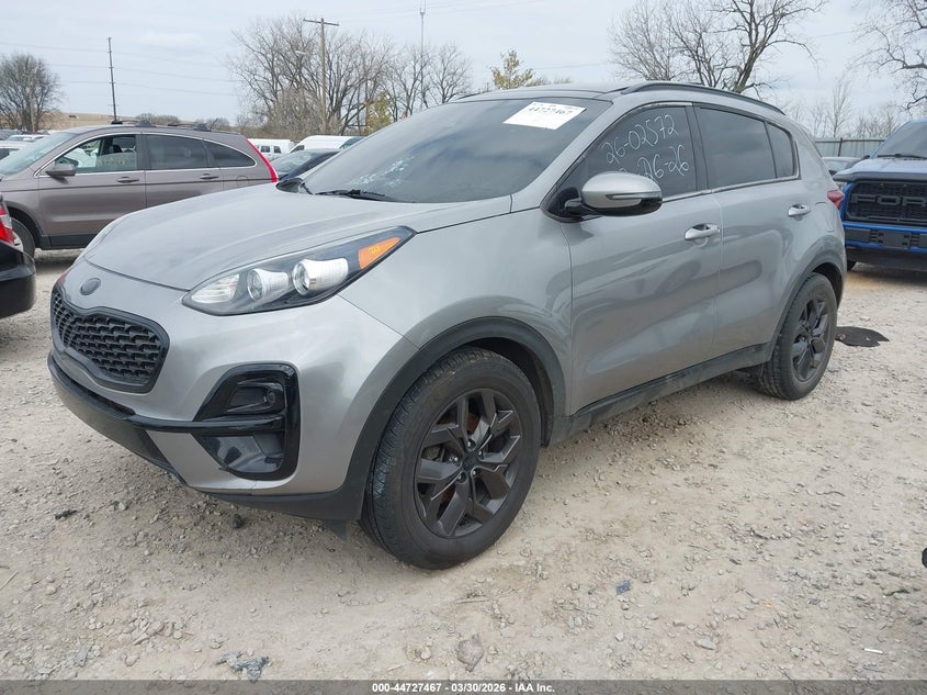 2022 Kia Sportage VIN KNDP6CAC9N7006482 IAAI salvage auction — INTERIOR BURN, Wait Title, sold $2,500 on 2026-07-15 (photo 2)