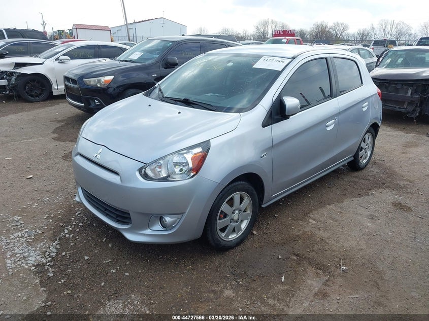 2015 Mitsubishi Mirage VIN ML32A4HJXFH004242 IAAI salvage auction — LEFT REAR, Clear (Indiana), sold $25 on 2026-07-22 (photo 2)