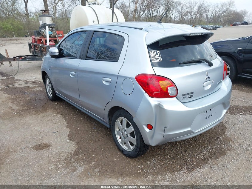 2015 Mitsubishi Mirage VIN ML32A4HJXFH004242 IAAI salvage auction — LEFT REAR, Clear (Indiana), sold $25 on 2026-07-22 (photo 3)