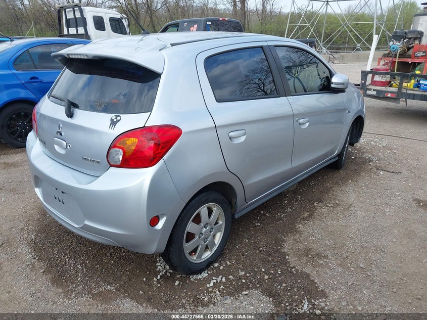 2015 Mitsubishi Mirage VIN ML32A4HJXFH004242 IAAI salvage auction — LEFT REAR, Clear (Indiana), sold $25 on 2026-07-22 (photo 4)