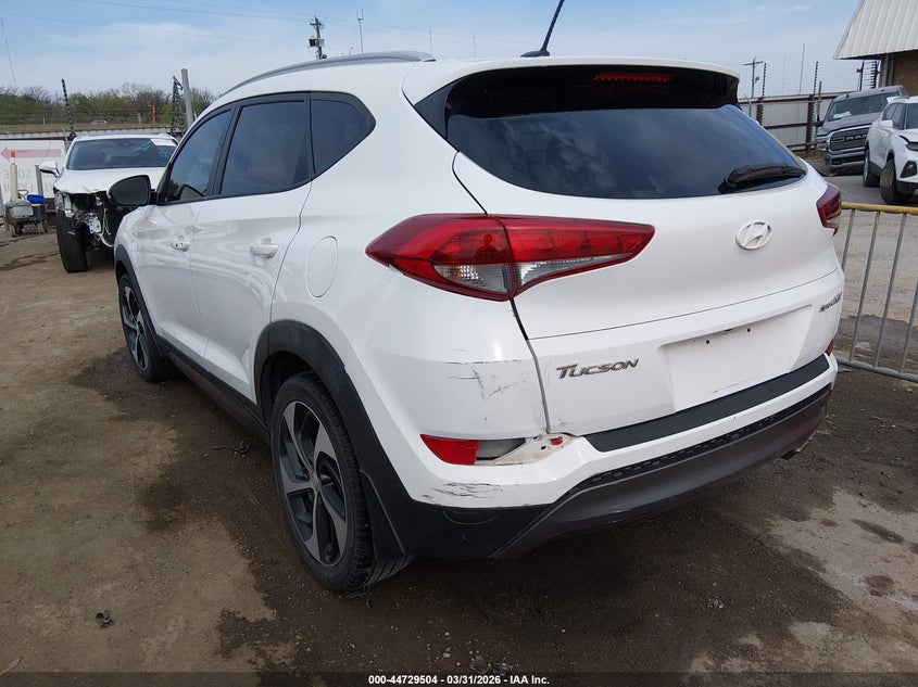 2016 Hyundai Tucson VIN KM8J33A23GU090143 IAAI salvage auction — REAR END, Clear (Oklahoma), sold $75 on 2026-07-29 (photo 3)