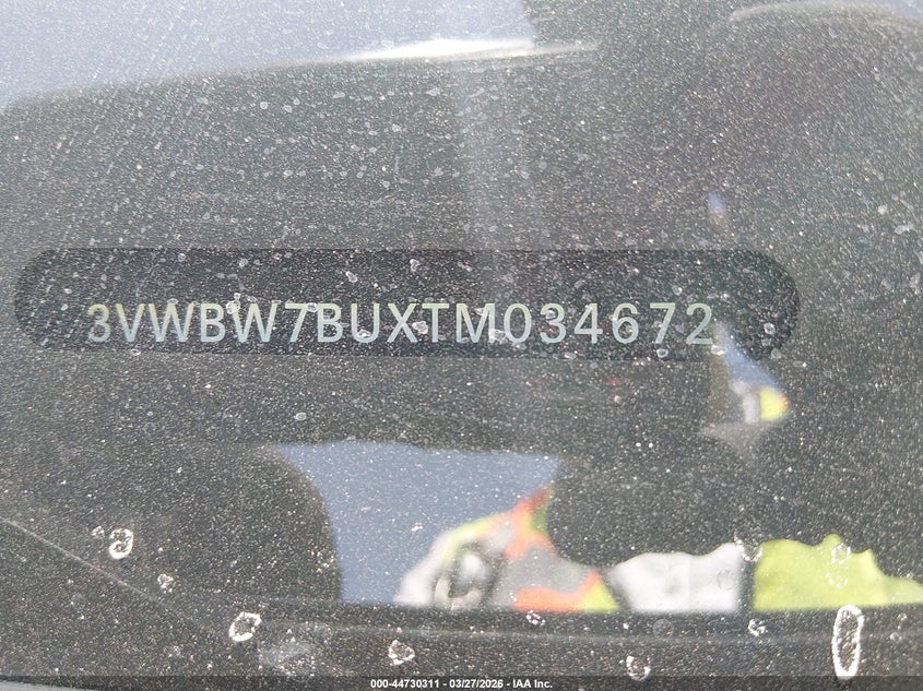 2026 Volkswagen Jetta VIN 3VWBW7BUXTM034672 IAAI salvage auction — RIGHT REAR, Original (Texas), sold $6,750 on 2026-07-20 (photo 8)