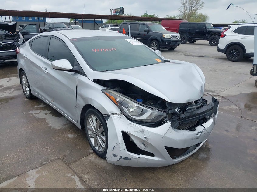 2015 Hyundai Elantra VIN KMHDH4AE6FU260556 IAAI salvage auction — FRONT & REAR, Original (Texas), sold $1,275 on 2026-07-08 (photo 1)