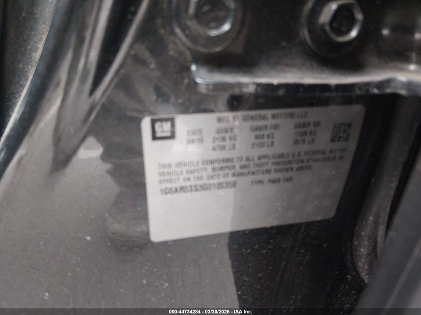 2016 Cadillac Cts VIN 1G6AR5SS3G0105358 IAAI salvage auction — REAR END, Salvage (Idaho), sold $1,200 on 2026-08-11 (photo 9)