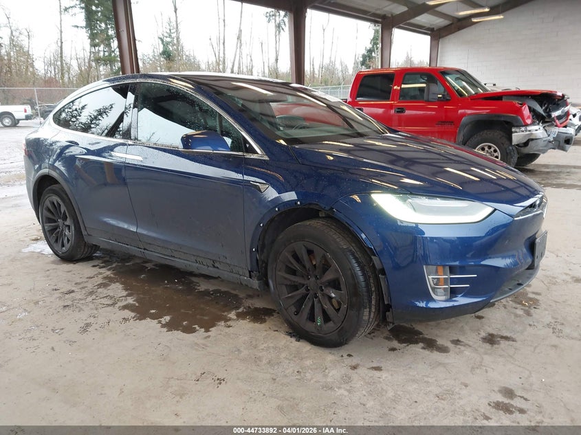 2019 Tesla Model x VIN 5YJXCAE2XKF183644 IAAI salvage auction — LEFT SIDE, Wait Title, sold $9,950 on 2026-07-16 (photo 1)