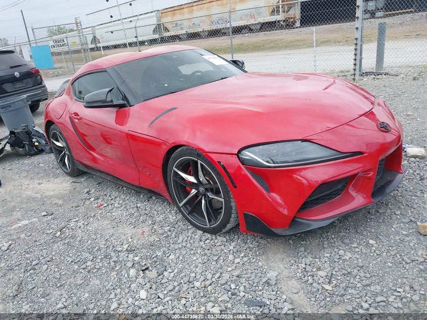 2021 Toyota Supra VIN WZ1DB0C00MW041644 IAAI salvage auction — FRONT END, Wait Title, sold $22,500 on 2026-07-06 (photo 1)