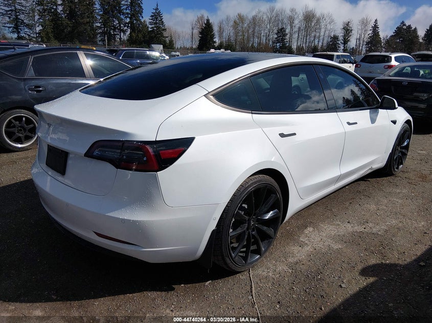 2021 Tesla Model 3 VIN 5YJ3E1EA6MF838482 IAAI salvage auction — RIGHT FRONT, Wait Title, sold $6,450 on 2026-07-16 (photo 4)