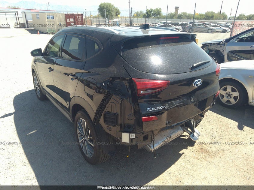 2019 Hyundai Tucson VIN KM8J33AL4KU982838 IAAI salvage auction — REAR END, Wait Title, sold $2,400 on 2026-07-02 (photo 3)