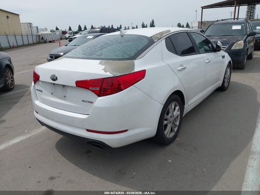 2013 Kia Optima VIN 5XXGN4A75DG248591 IAAI salvage auction — LEFT FRONT, Salvage (Texas), sold $750 on 2026-07-07 (photo 4)