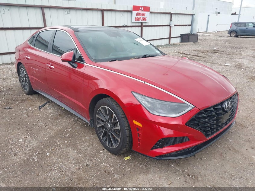 2021 Hyundai Sonata VIN 5NPEH4J28MH091811 IAAI salvage auction — LEFT SIDE, Salvage (Texas), sold $4,300 on 2026-07-09 (photo 1)