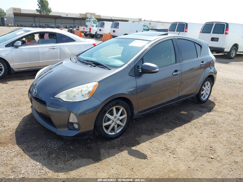 2012 Toyota Prius c VIN JTDKDTB30C1027378 IAAI salvage auction — RIGHT FRONT, Wait Title, sold $1,275 on 2026-07-06 (photo 2)