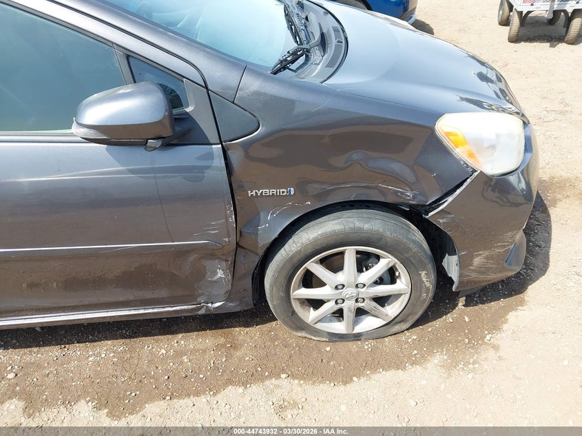 2012 Toyota Prius c VIN JTDKDTB30C1027378 IAAI salvage auction — RIGHT FRONT, Wait Title, sold $1,275 on 2026-07-06 (photo 6)