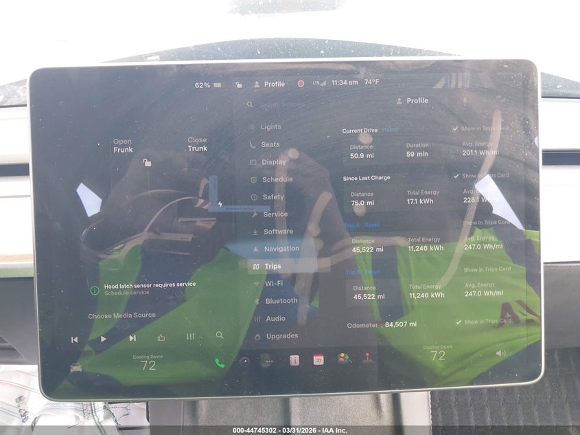 2022 Tesla Model 3 VIN 5YJ3E1EB3NF170814 IAAI salvage auction — FRONT END, Original (Texas), sold $6,600 on 2026-07-18 (photo 7)