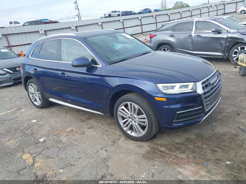 2018 Audi Q5 VIN WA1BNAFY1J2010985 IAAI salvage auction — LEFT REAR, Clear (South Carolina), sold $12,500 on 2026-07-08 (photo 1)