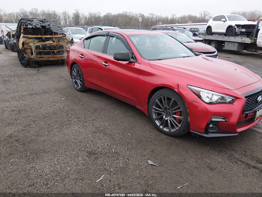 2021 Infiniti Q50 VIN JN1FV7DR8MM880024 IAAI salvage auction — UNKNOWN, Wait Title, sold $10,200 on 2026-07-27 (photo 1)