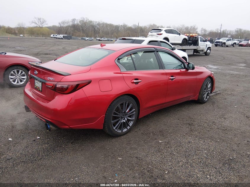 2021 Infiniti Q50 VIN JN1FV7DR8MM880024 IAAI salvage auction — UNKNOWN, Wait Title, sold $10,200 on 2026-07-24 (photo 4)